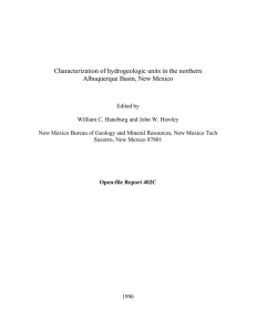 Characterization of hydrogeologic units in the northern Albuquerque Basin, New Mexico