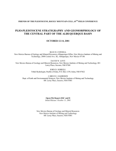 PLIO-PLEISTOCENE STRATIGRAPHY AND GEOMORPHOLOGY OF OCTOBER 12-14, 2001