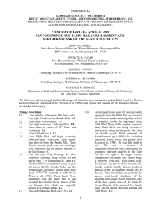 NMBMMR 454A PRE-MEETINNG FIELD TRIP: STRATIGRAPHY AND TECTONIC DEVELOPMENT OF THE