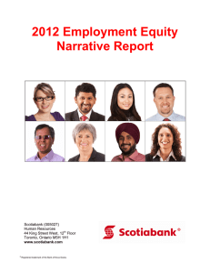 2012 Employment Equity Narrative Report Scotiabank (005027) Human Resources