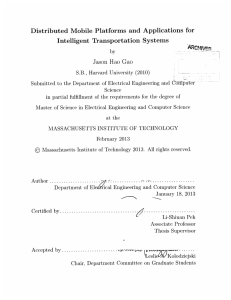 Distributed  Mobile  Platforms  and  Applications ... Intelligent  Transportation Systems Jason  Hao  Gao Couiputer