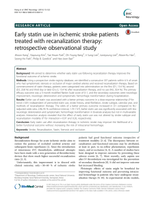 Early statin use in ischemic stroke patients treated with recanalization therapy: