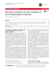 JAK kinase inhibitors for the treatment of acute lymphoblastic leukemia Open Access