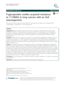 P-glycoprotein confers acquired resistance rearrangement