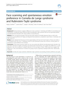 Face scanning and spontaneous emotion preference in Cornelia de Lange syndrome