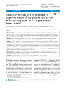 Caesarean delivery and its correlates in Northern Region of Bangladesh: application