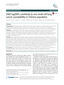 XAB2 tagSNPs contribute to non-small cell lung Open Access