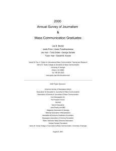 2000 Annual Survey of Journalism &amp; Mass Communication Graduates