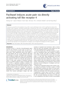 Paclitaxel induces acute pain via directly activating toll like receptor 4