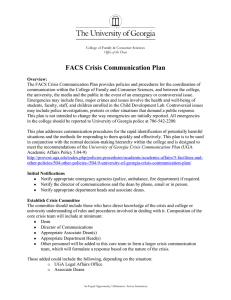 FACS Crisis Communication Plan