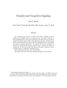 Prejudice and Competitive Signaling Sue H. Mialon