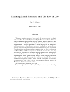 Declining Moral Standards and The Role of Law Sue H. Mialon