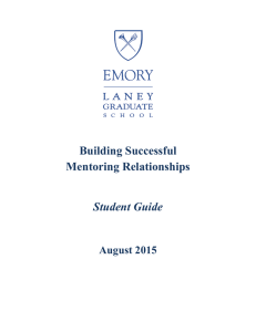 Building Successful Mentoring Relationships Student Guide