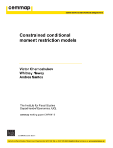 Constrained conditional moment restriction models Victor Chernozhukov Whitney Newey