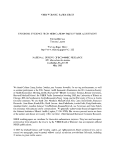 NBER WORKING PAPER SERIES Michael Geruso Timothy Layton