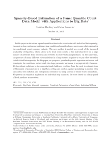 Sparsity-Based Estimation of a Panel Quantile Count Matthew Harding and Carlos Lamarche