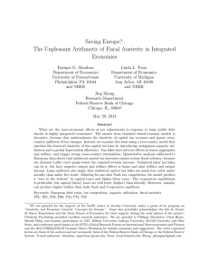 Saving Europe?: The Unpleasant Arithmetic of Fiscal Austerity in Integrated Economies