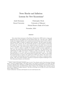 News Shocks and In‡ation: Lessons for New Keynesians