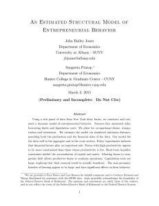 An Estimated Structural Model of Entrepreneurial Behavior