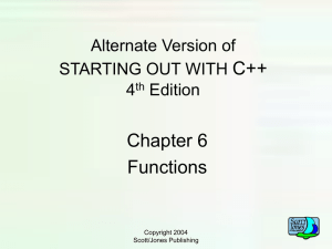 C++ Chapter 6 Functions Alternate Version of