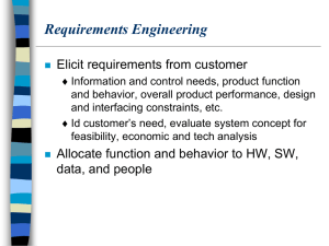 Requirements Engineering Elicit requirements from customer