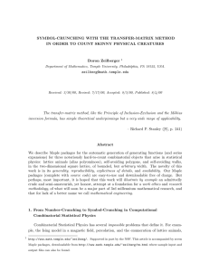 SYMBOL-CRUNCHING WITH THE TRANSFER-MATRIX METHOD Doron Zeilberger