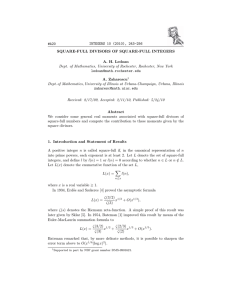 #A20 INTEGERS 10 (2010), 243-256 SQUARE-FULL DIVISORS OF SQUARE-FULL INTEGERS A. H. Ledoan