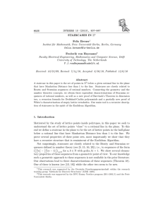 INTEGERS 10 (2010), 807-847 #A58 STAIRCASES IN Z Felix Breuer