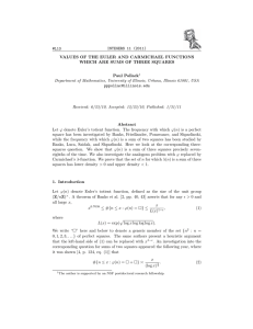 INTEGERS 11 (2011) #L13 VALUES OF THE EULER AND CARMICHAEL FUNCTIONS