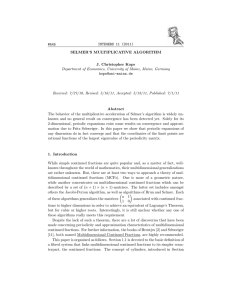 INTEGERS 11 (2011) #A45 SELMER’S MULTIPLICATIVE ALGORITHM J. Christopher Kops