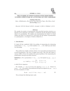 INTEGERS 12 (2012) #A1 THE NUMBER OF PERMUTATIONS WITH PRESCRIBED