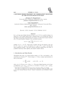 INTEGERS 12 (2012) #A47 A REVERSE ORDER PROPERTY OF CORRELATION MEASURES