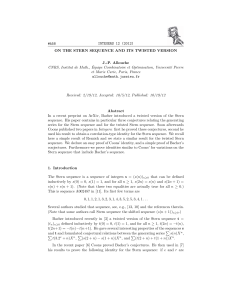 #A58 INTEGERS 12 (2012) ON THE STERN SEQUENCE AND ITS TWISTED VERSION