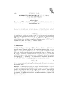 INTEGERS 12 (2012) #A65 THE DIOPHANTINE EQUATION X + Y