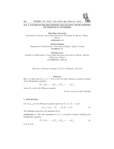 INTEGERS 12A (2012): John Selfridge Memorial Issue #A2 OF FIBONACCI NUMBERS