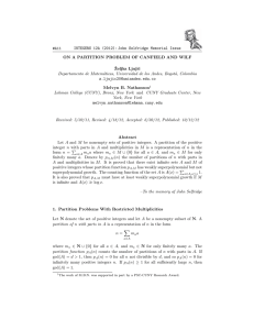 INTEGERS 12A (2012): John Selfridge Memorial Issue #A11 ˇ