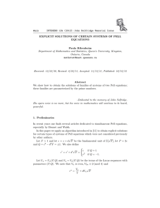 INTEGERS 12A (2012): John Selfridge Memorial Issue #A15 EQUATIONS