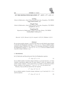 #A8 INTEGERS 13 (2013) ON THE DIOPHANTINE EQUATION X + LX = 0