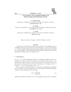 INTEGERS 13 (2013) #A21 VALUATIONS AND COMBINATORICS OF TRUNCATED EXPONENTIAL SUMS