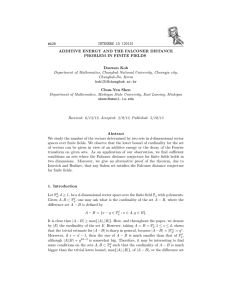 #A28 INTEGERS 13 (2013) ADDITIVE ENERGY AND THE FALCONER DISTANCE