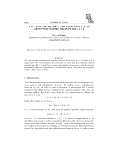 #A34 INTEGERS 13 (2013) A NOTE ON THE MULTIPLICATIVE STRUCTURE OF AN