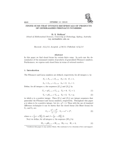 #A40 INTEGERS 13 (2013) FINITE SUMS THAT INVOLVE RECIPROCALS OF PRODUCTS