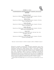 #A41 INTEGERS 13 (2013) COMPOSITIONS CONSTRAINED BY GRAPH LAPLACIAN MINORS