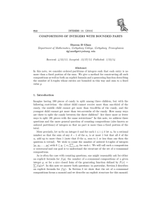 INTEGERS 14 (2014) #A6 COMPOSITIONS OF INTEGERS WITH BOUNDED PARTS Darren B Glass