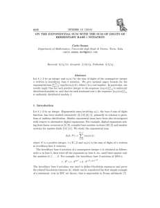 #A36 INTEGERS 14 (2014) HEREDITARY BASE b NOTATION