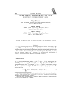 #A37 INTEGERS 14 (2014) ON THE MAXIMAL WEIGHT OF (P, Q)-ARY CHAIN