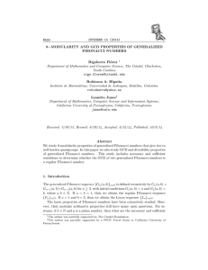 INTEGERS 14 (2014) #A55 9 MODULARITY AND GCD PROPERTIES OF GENERALIZED FIBONACCI NUMBERS