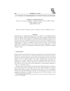 INTEGERS 14 (2014) #G3 AN UPDATE ON DOMINEERING ON RECTANGULAR BOARDS