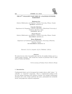 #A3 INTEGERS 14A (2014) THE R SMALLEST PART SIZE OF A RANDOM INTEGER