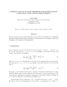 CENTRAL AND LOCAL LIMIT THEOREMS FOR EXCEDANCES BY Lane Clark